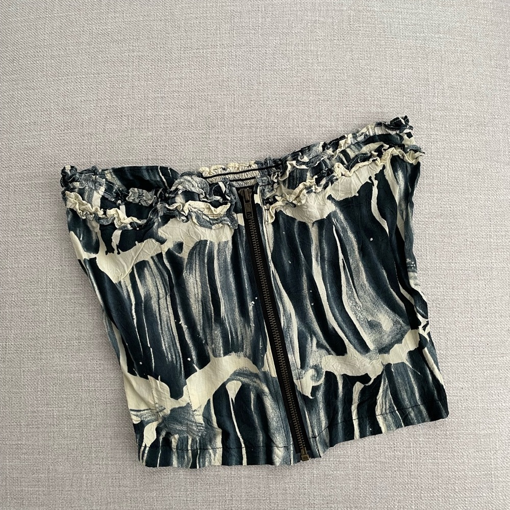Urban renewal recycled zip up tube top